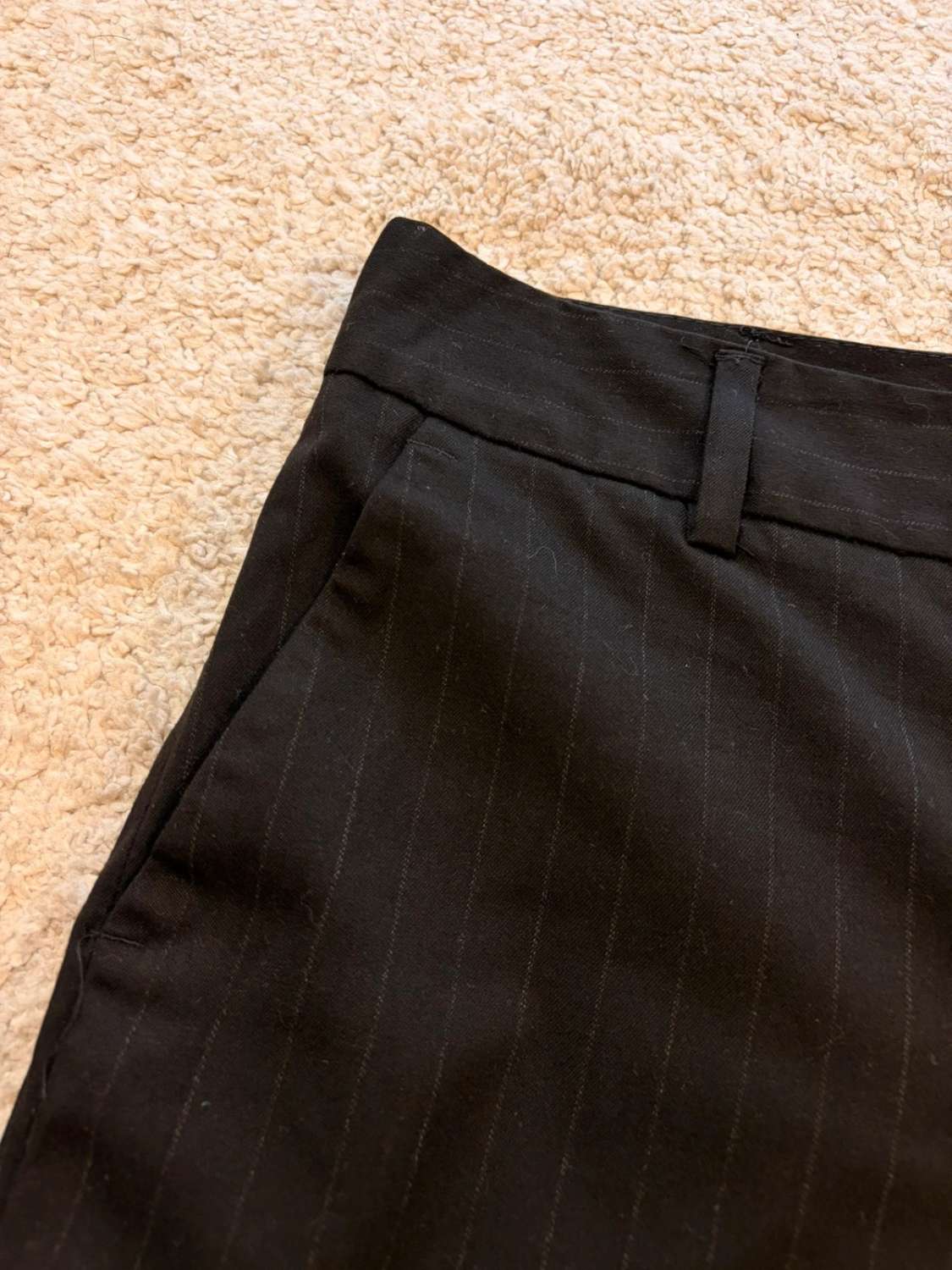 Short Chino Zara Basic - Rayures Noir & Gris - Taille XS