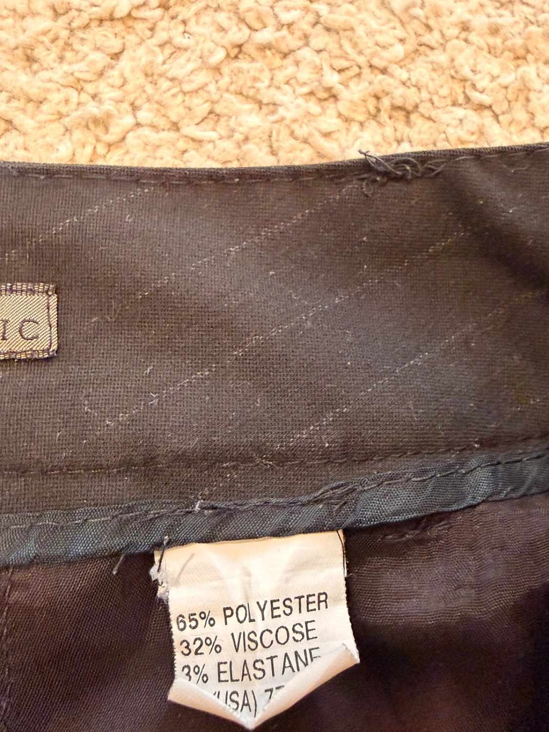 Short Chino Zara Basic - Rayures Noir & Gris - Taille XS