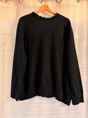 👚 Cardigan Chaps Pull Noir Col V - Élégance Décontractée