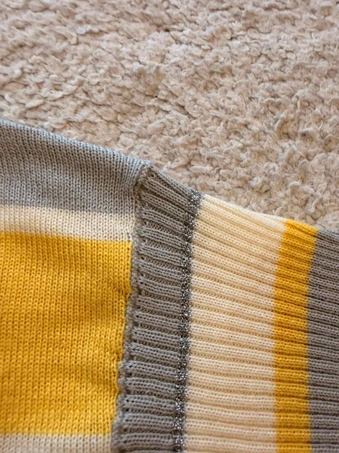 💛 Sweat Luisa Spagnoli à Rayures Gris/Jaune - Luxe Décontracté