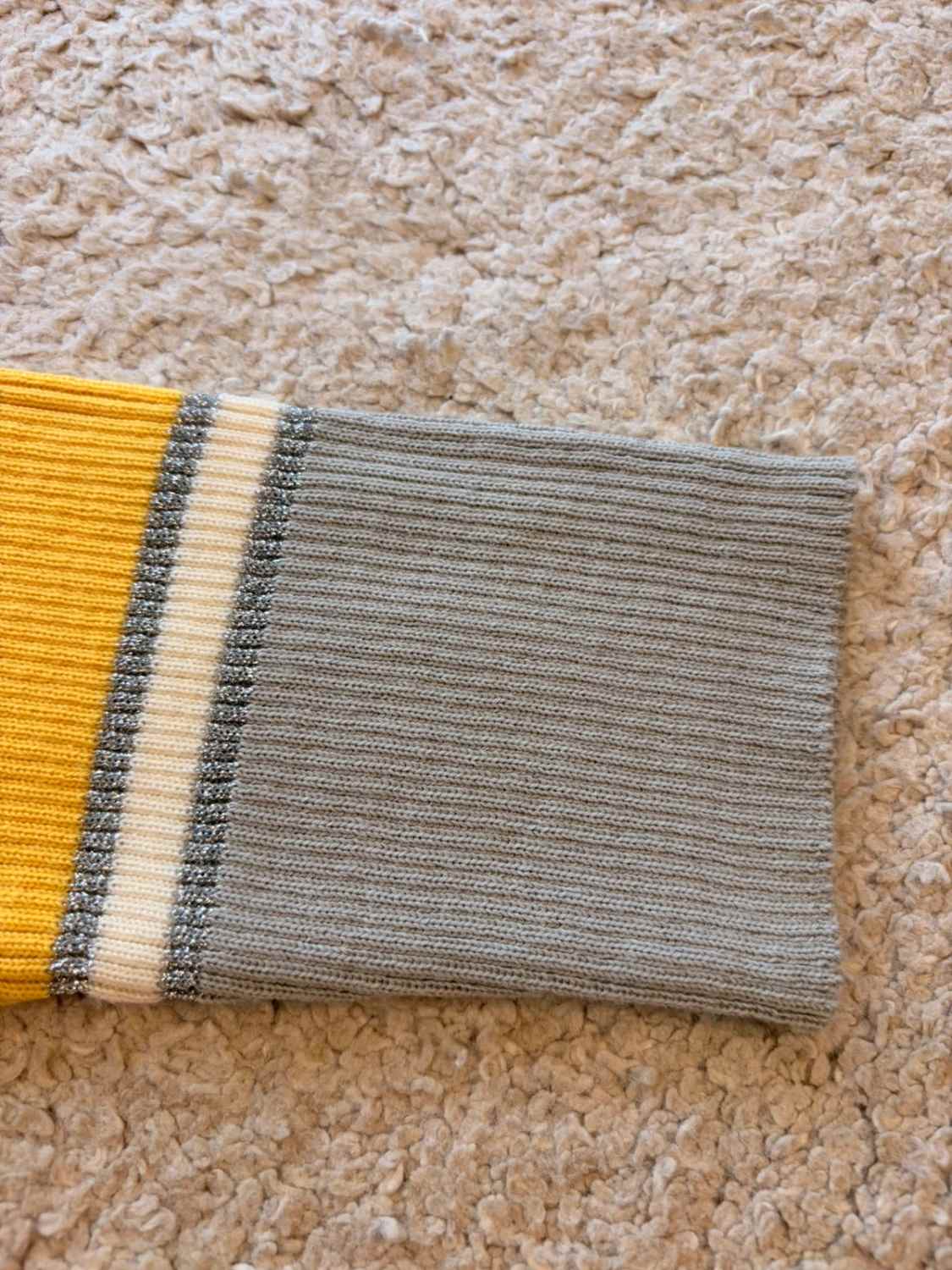 💛 Sweat Luisa Spagnoli à Rayures Gris/Jaune - Luxe Décontracté
