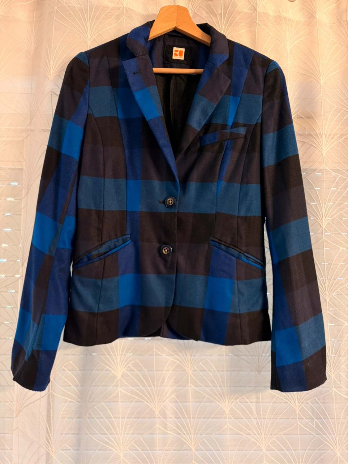 Blazer Boss Orange à Carreaux Noir/Bleu Marine - Décontracté Chic