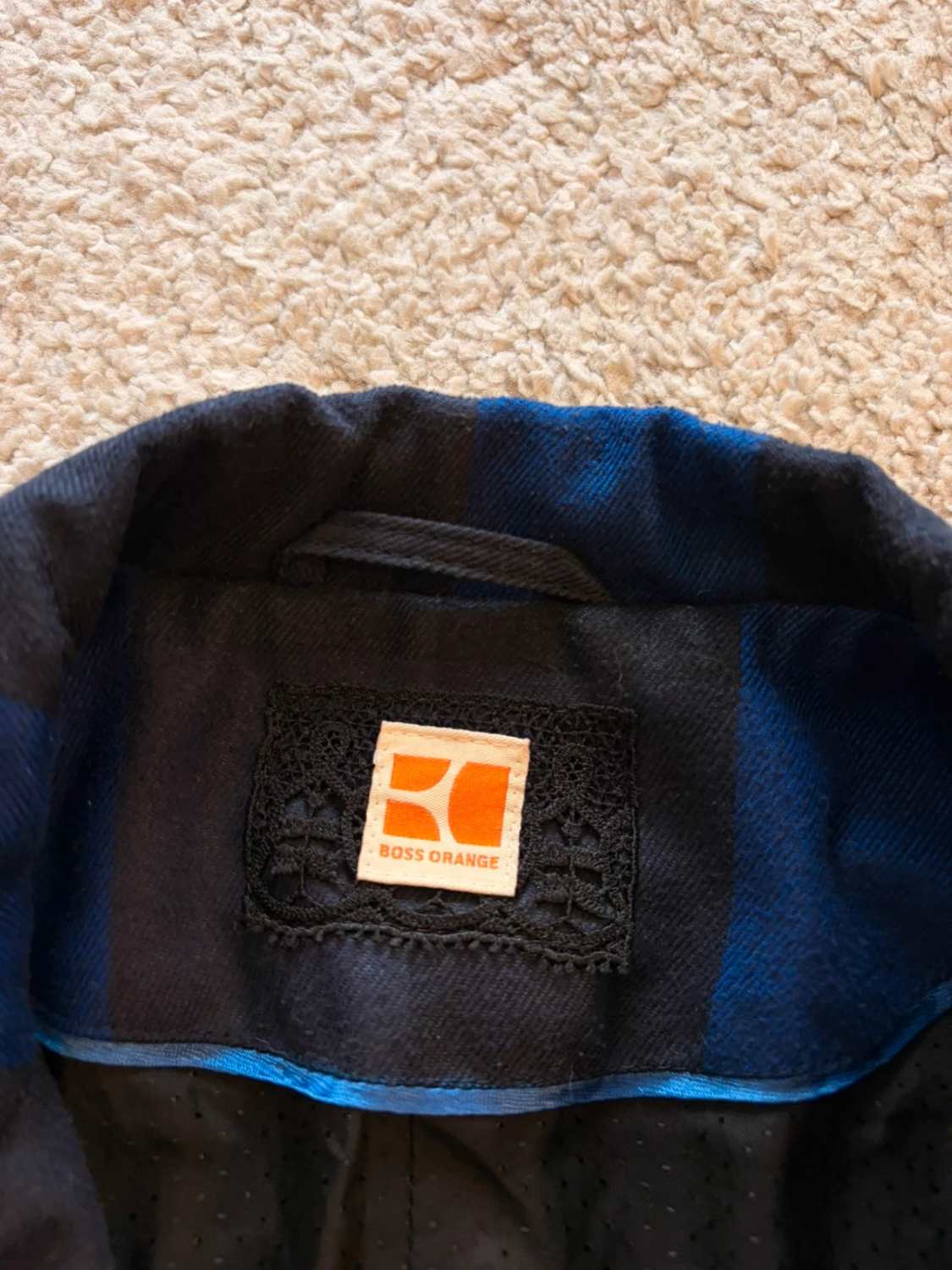 Blazer Boss Orange à Carreaux Noir/Bleu Marine - Décontracté Chic