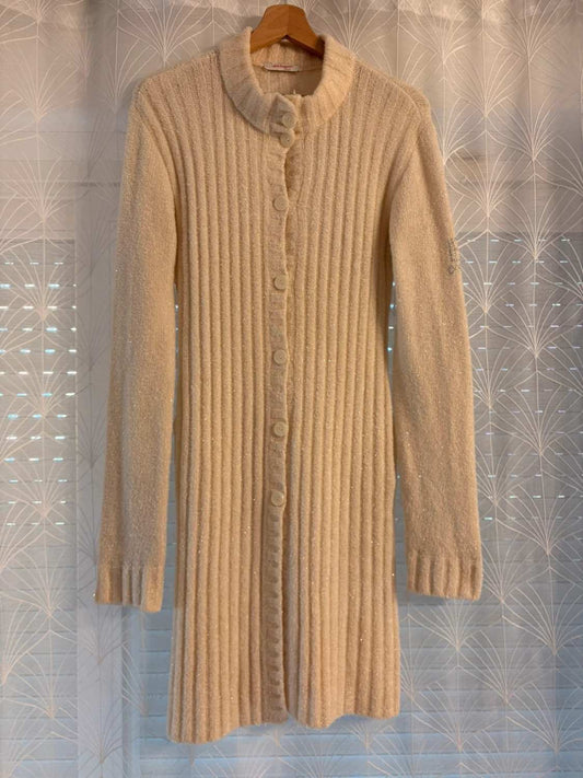 🤍🐑 Cardigan Laura Biagiotti Crème - Long & Luxueusement Doux