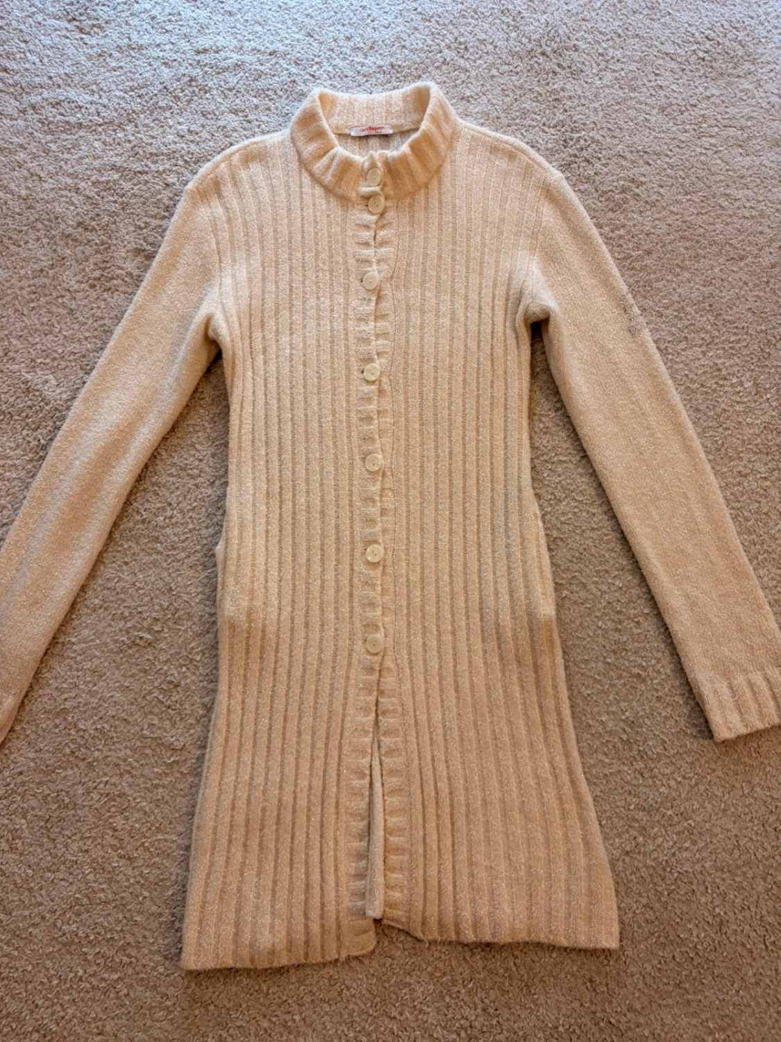 🤍🐑 Cardigan Laura Biagiotti Crème - Long & Luxueusement Doux