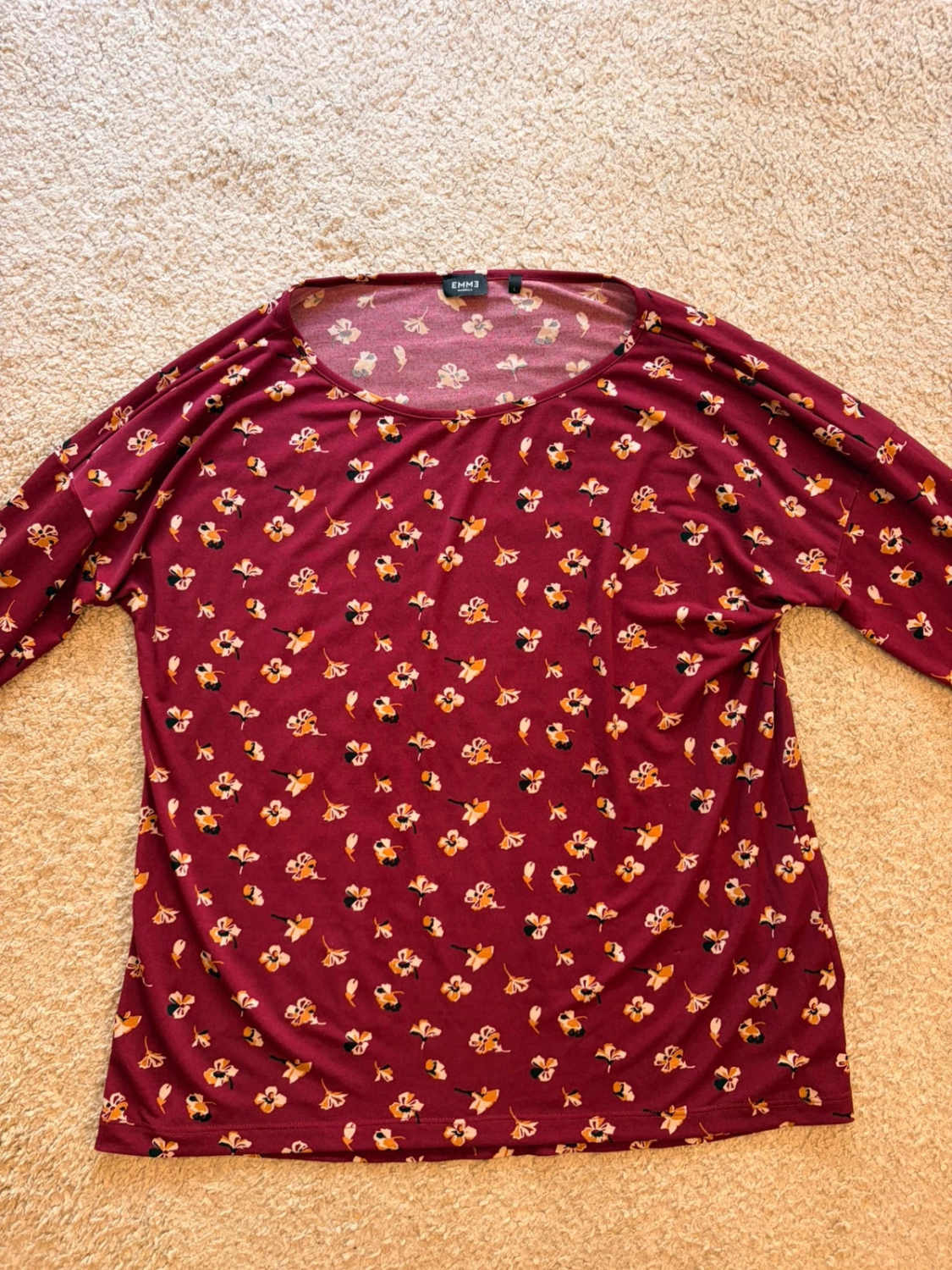 Blouse Emme Marella Bordeaux à Motif Fleur - Romantique & Fluide