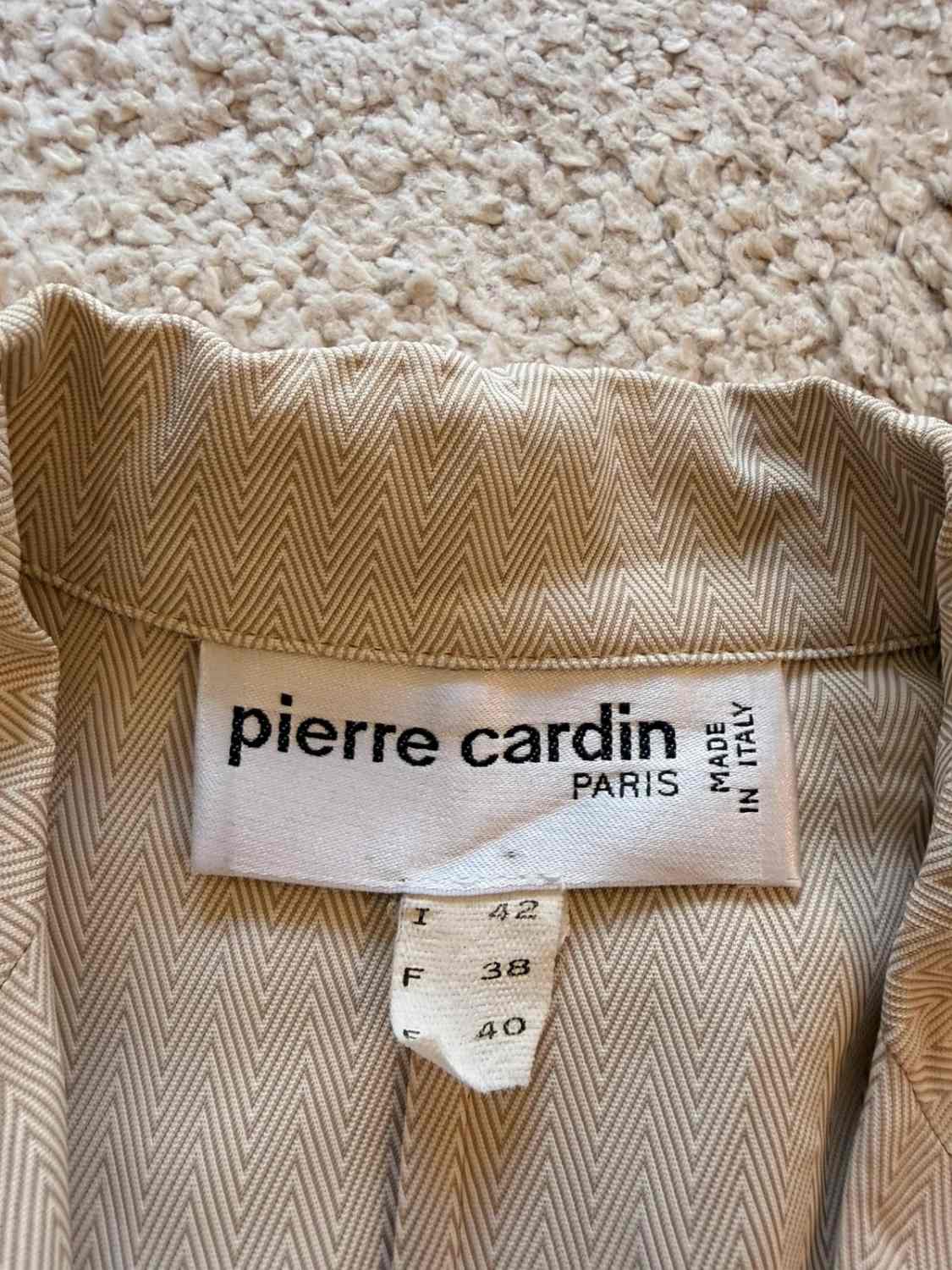 Blazer Pierre Cardin Manches Courtes Kaki/Blanc - Rétro & Distingué