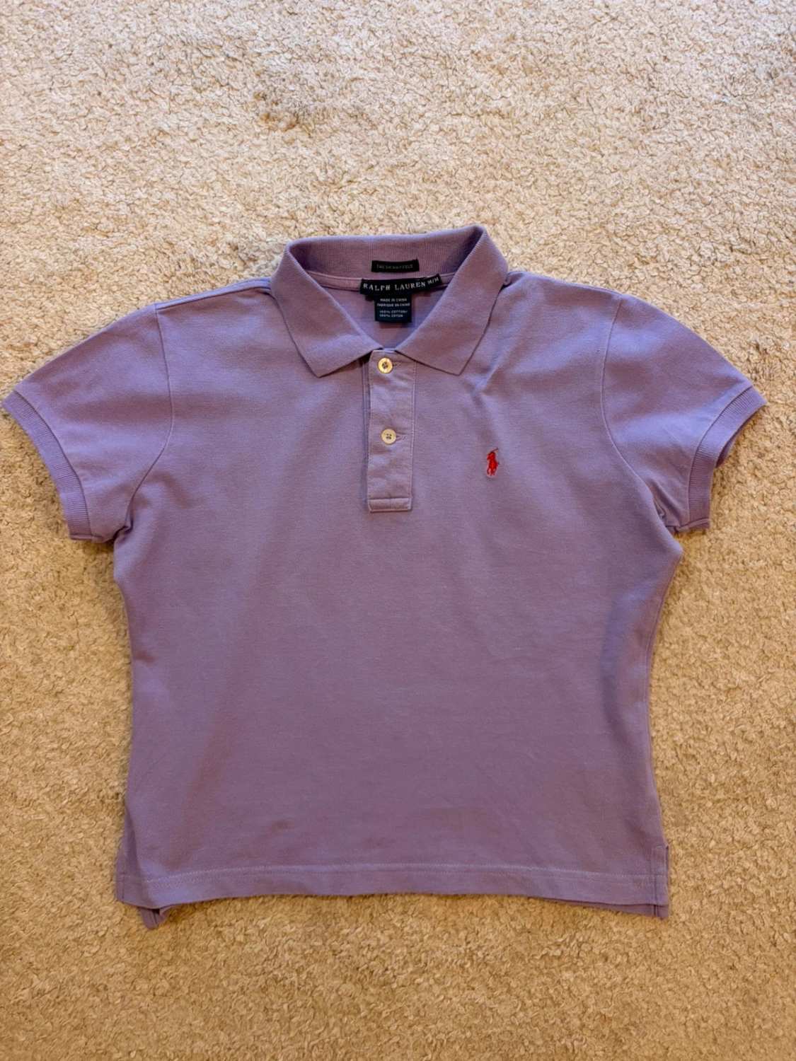 💜Polo Ralph Lauren M Femme Crop Lila - The Skinny Polo Tendance