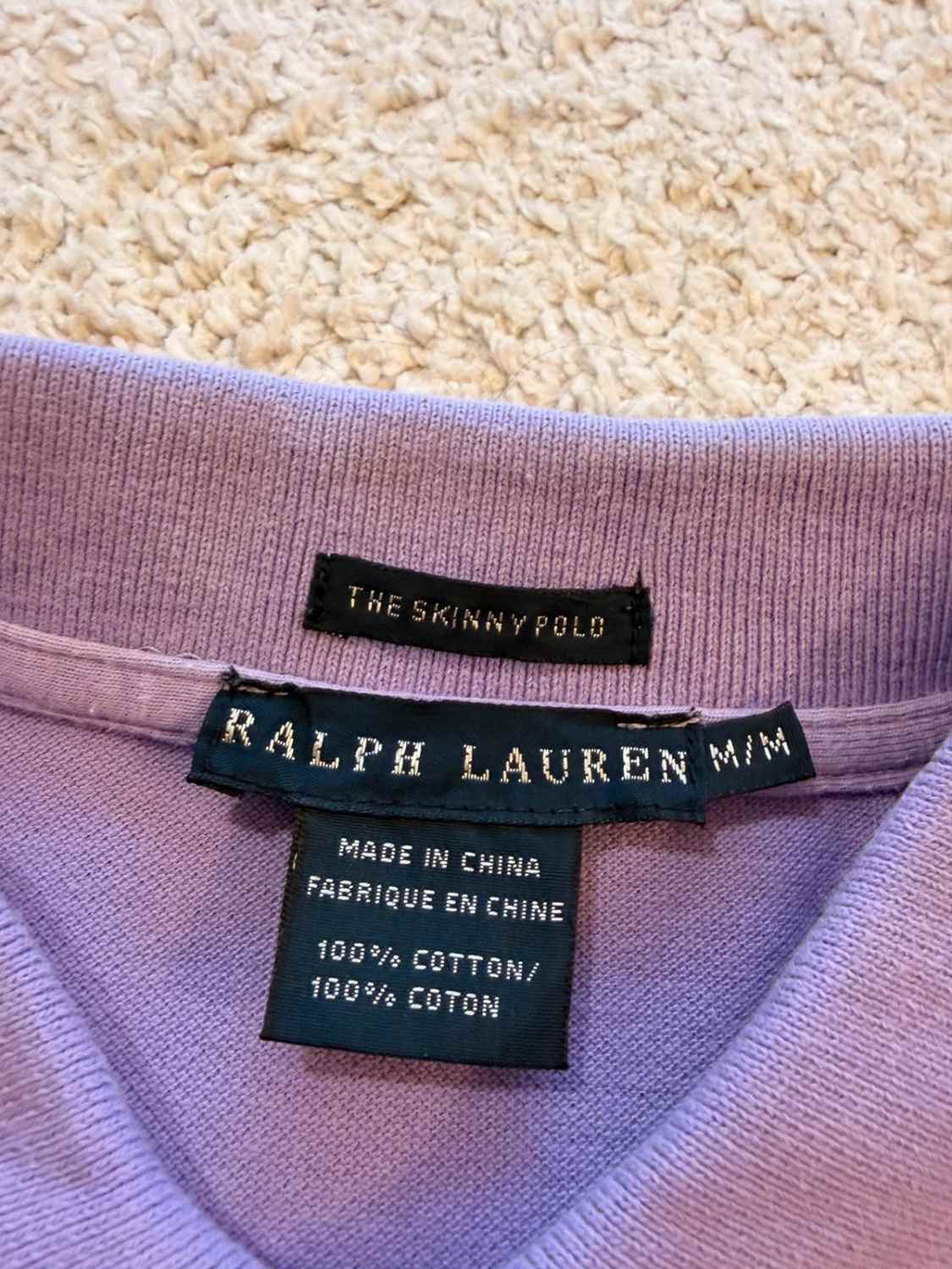💜Polo Ralph Lauren M Femme Crop Lila - The Skinny Polo Tendance