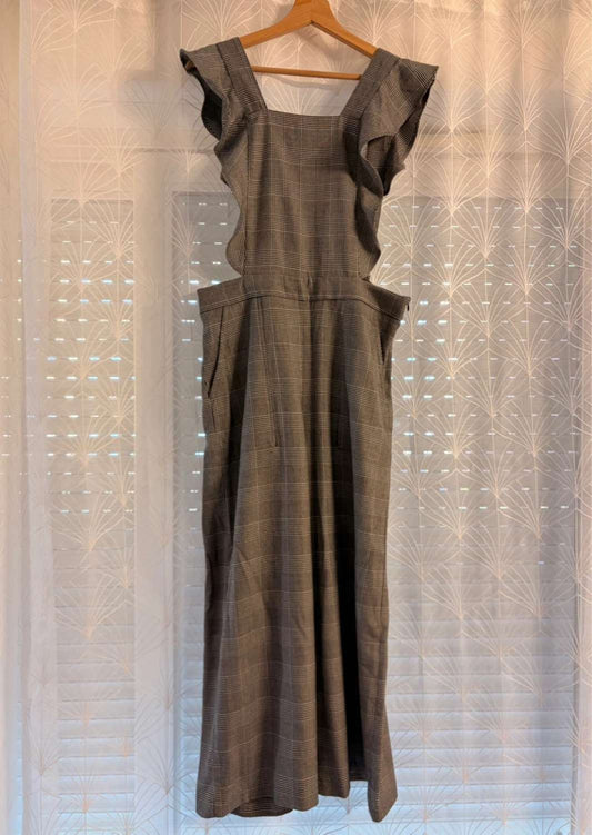 Combinaison Salopette Zara Carreaux Prince de Galles Bretelles Volantées – Femme – Taille M