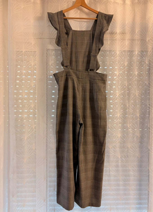 Combinaison Salopette Zara Carreaux Prince de Galles Bretelles Volantées – Femme – Taille M