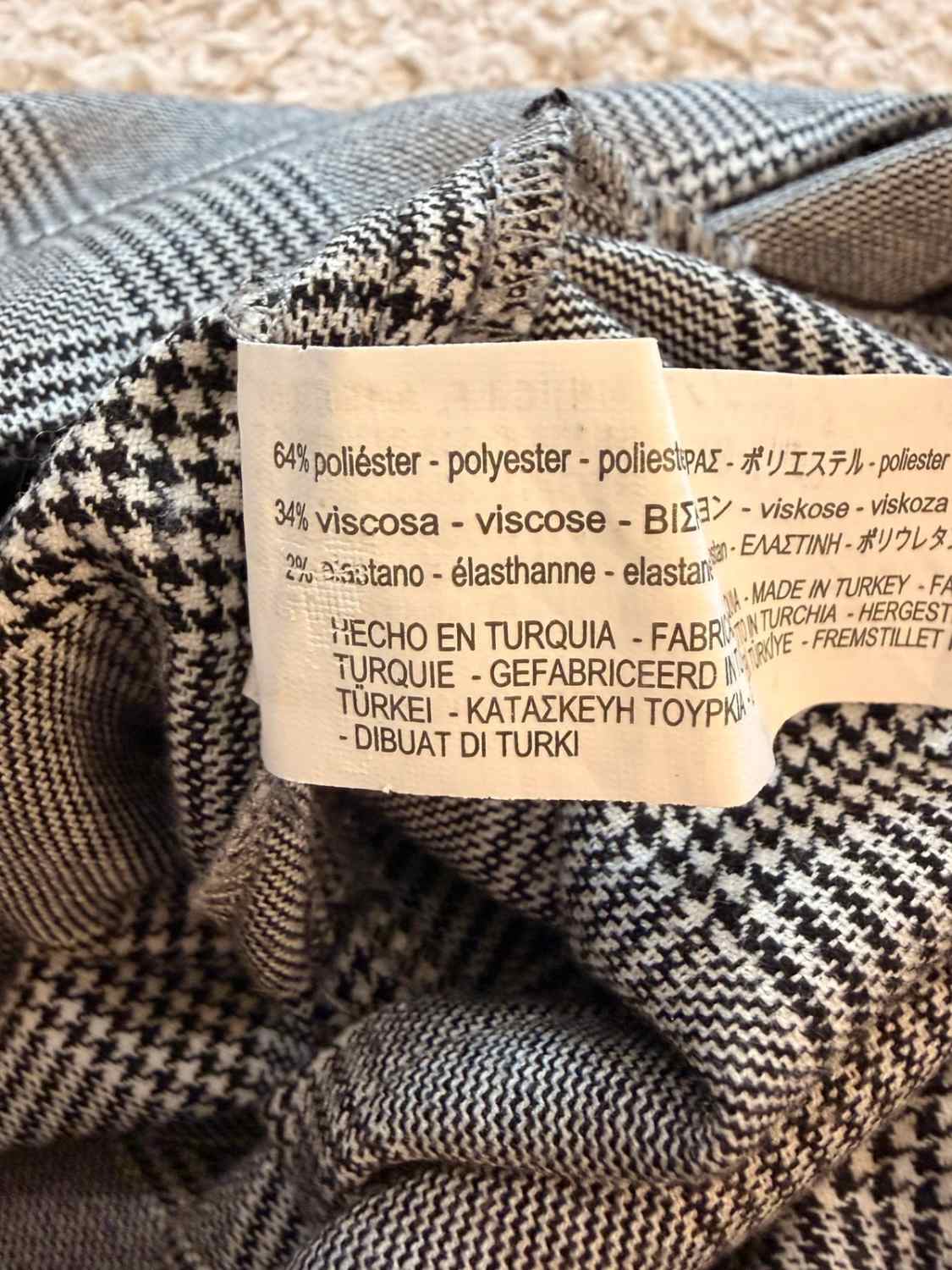Combinaison Salopette Zara Carreaux Prince de Galles Bretelles Volantées – Femme – Taille M