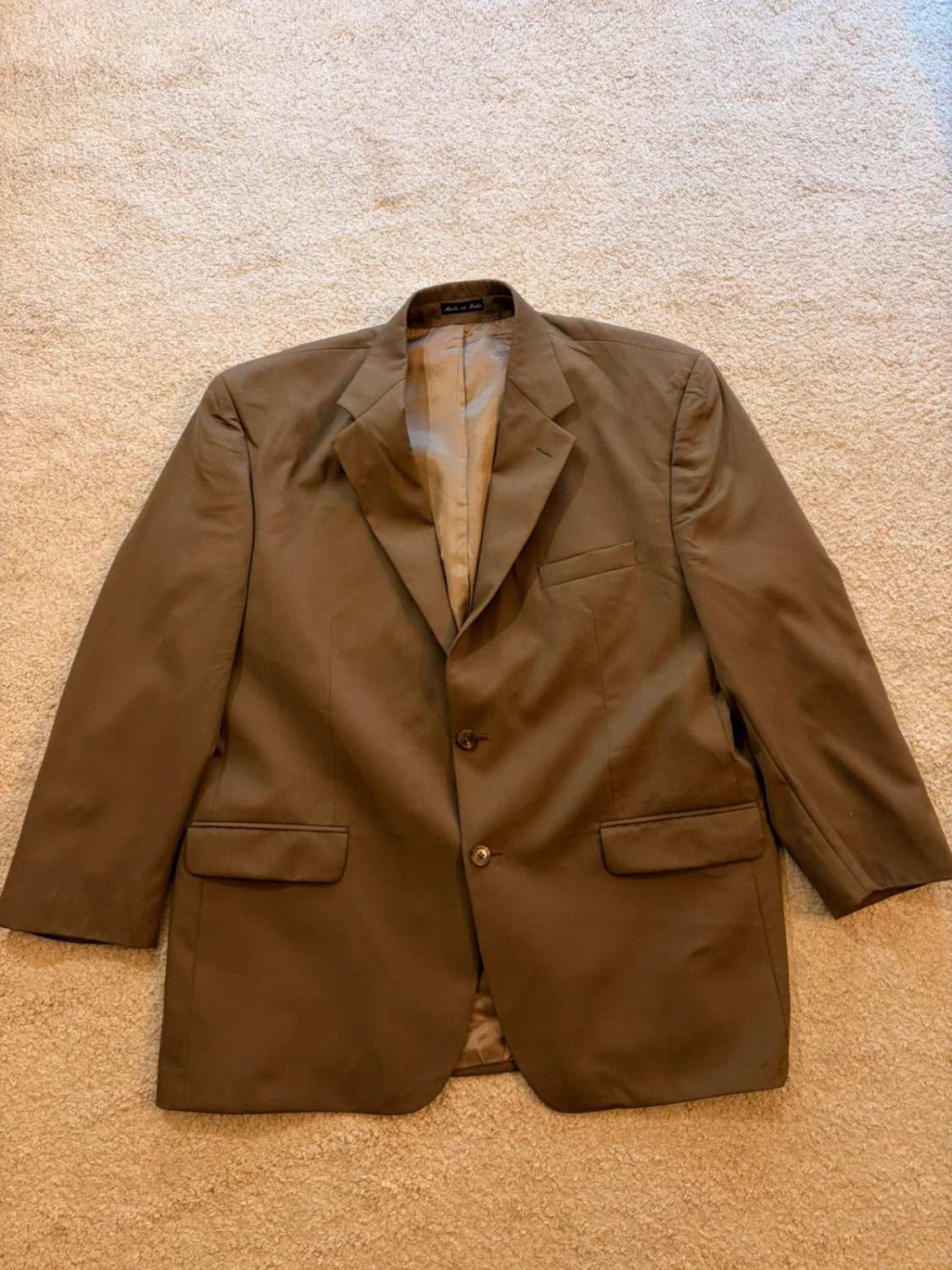 Blazer Chaps Homme - Kaki - Taille 48R (XL) - Laine Vierge