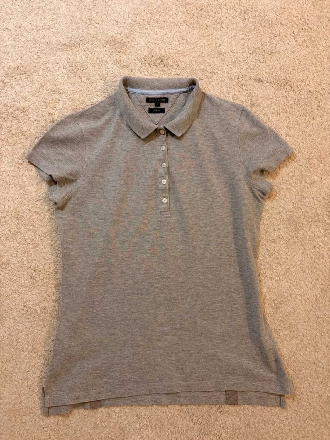 Polo Tommy Hilfiger Femme Slim Fit - Gris - Taille L
