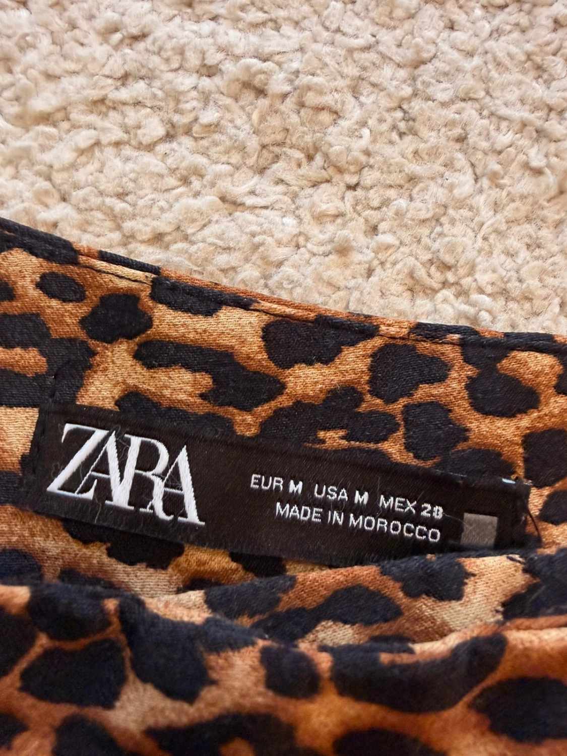 Pantalon Zara Léopard Noir/Marron - Taille M