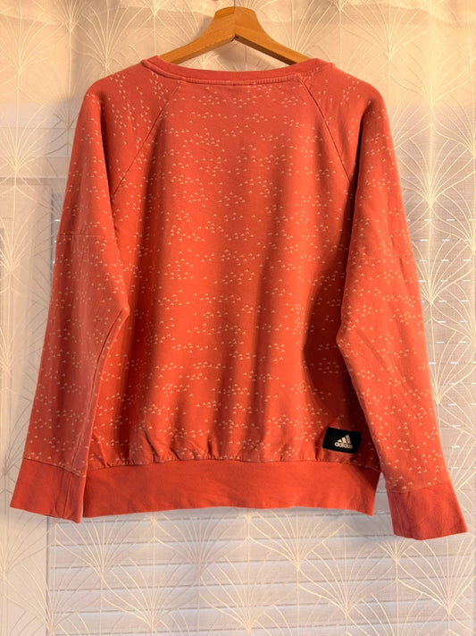 🌸🤍 Sudadera Adidas Rosa con Estampado Blanco - Femenina y Dinámica