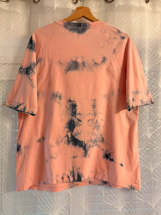 🍑🔵 T-shirt Tommy Hilfiger Abricot à Motif Bleu - Frais & Original