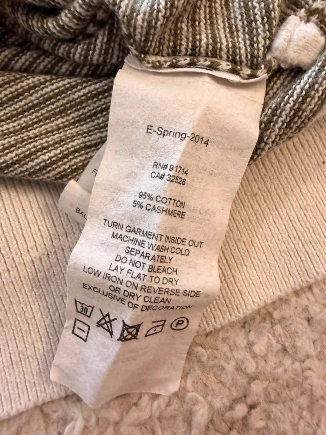 Sweat Armani Exchange à Rayures Kaki/Blanc Cachemire - Confort Noble