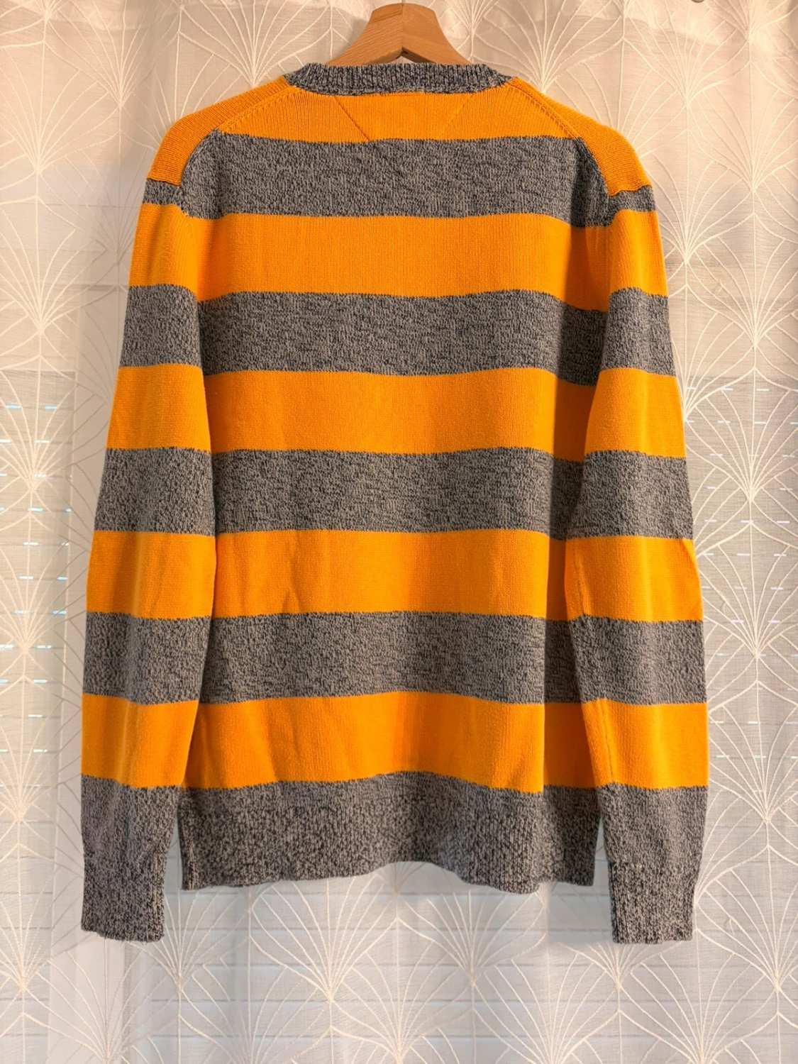 💛Sweat Tommy Jeans à Rayures Gris/Jaune - Relaxed Fit & Confortable