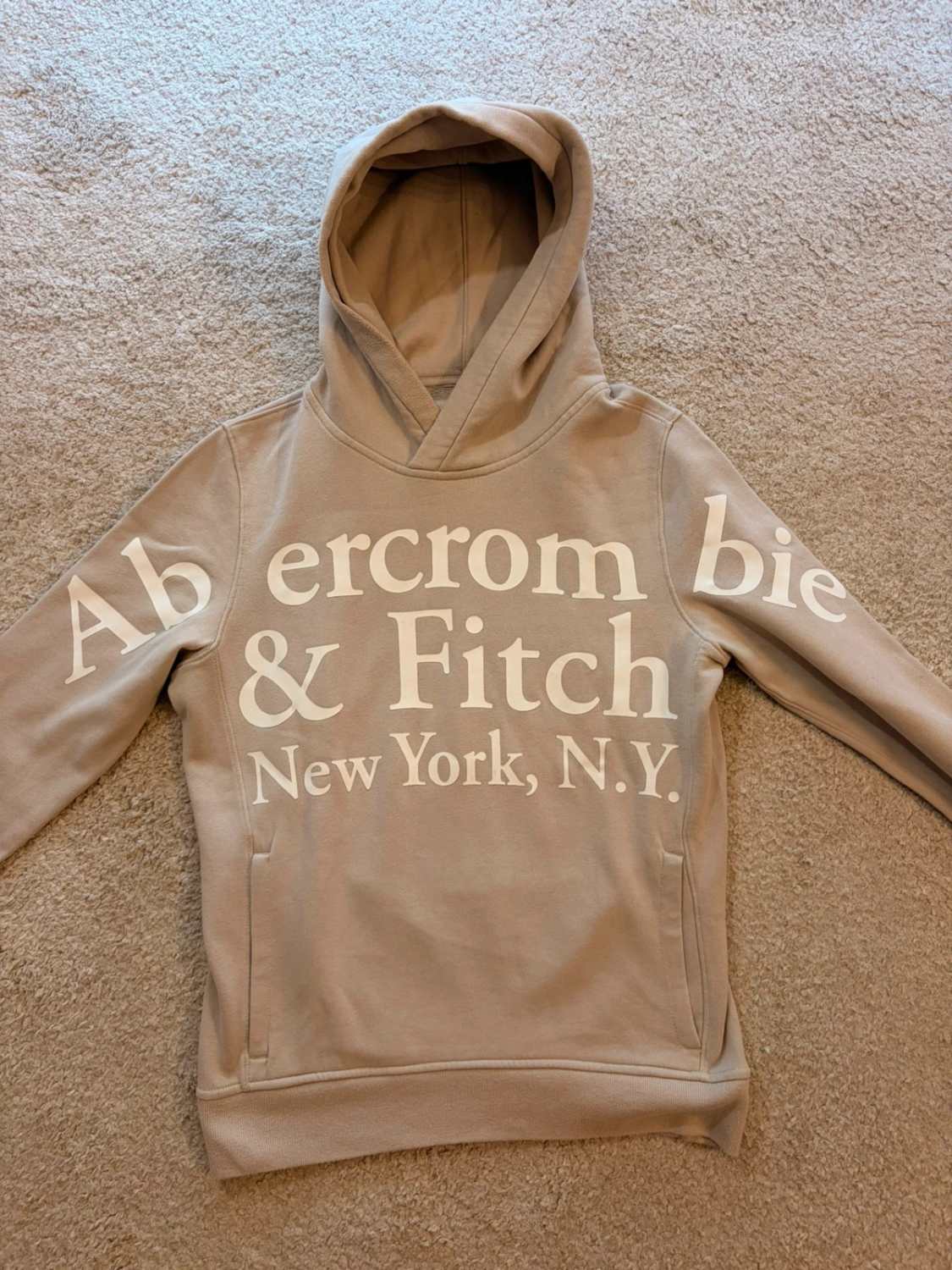 🤎 Pull Abercrombie & Fitch à Capuche Beige - Preppy & Confortable