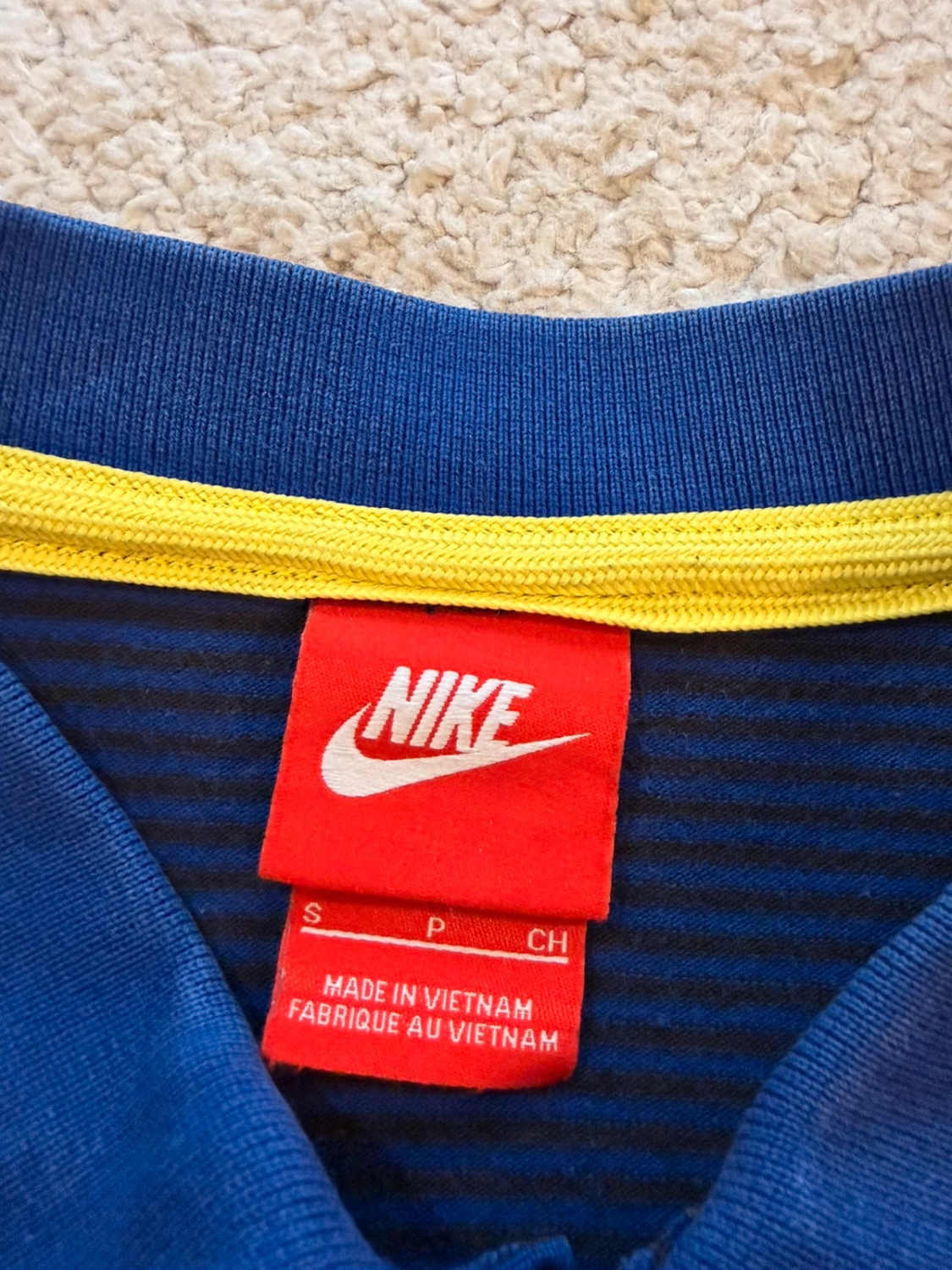 🎾🔵 Polo Nike "CG" à Rayures Bleu/Noir - Sportif & Féminin