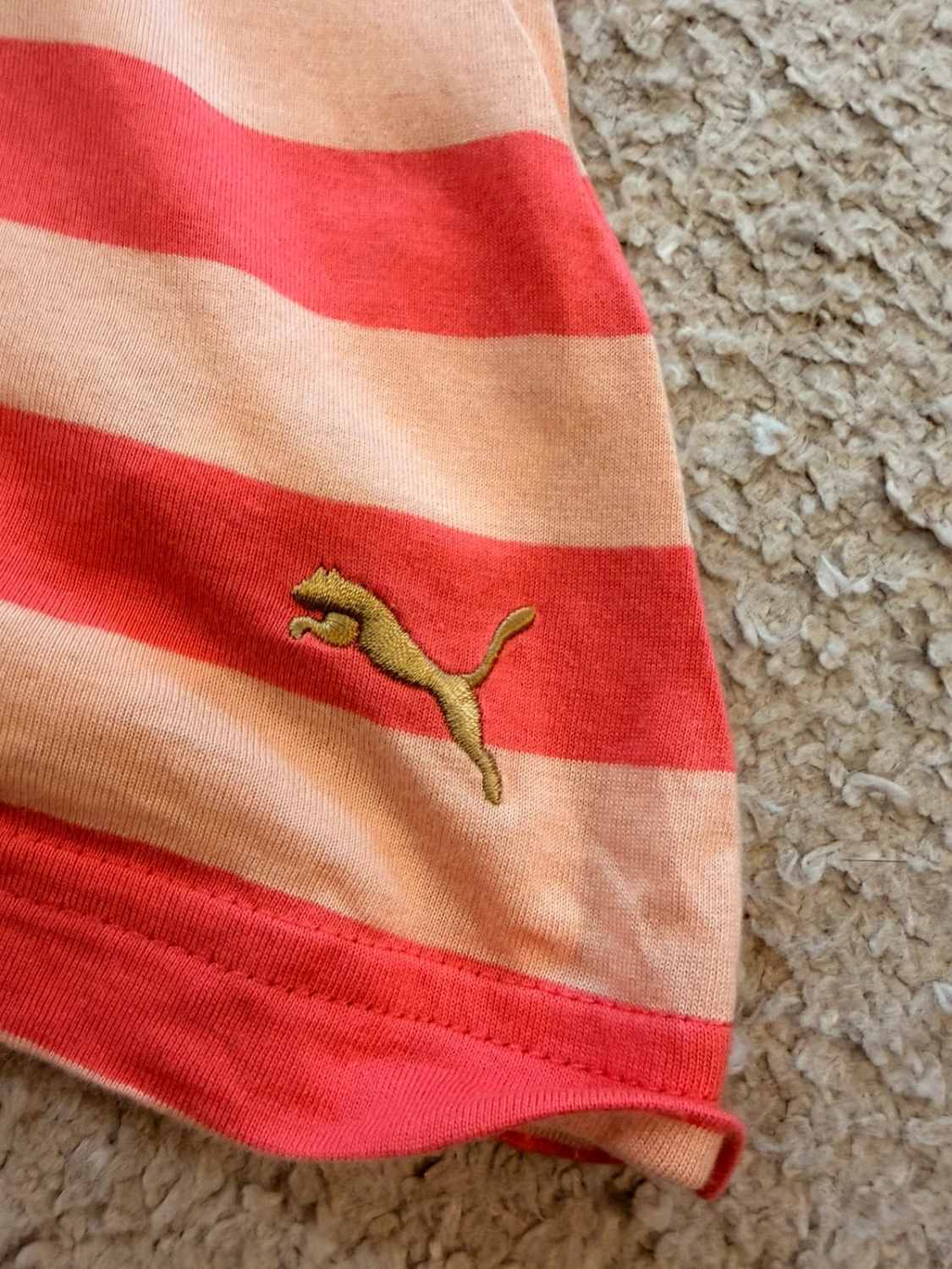 🐚🌸 Polo Puma à Rayures Beige/Corail - Douceur & Élégance
