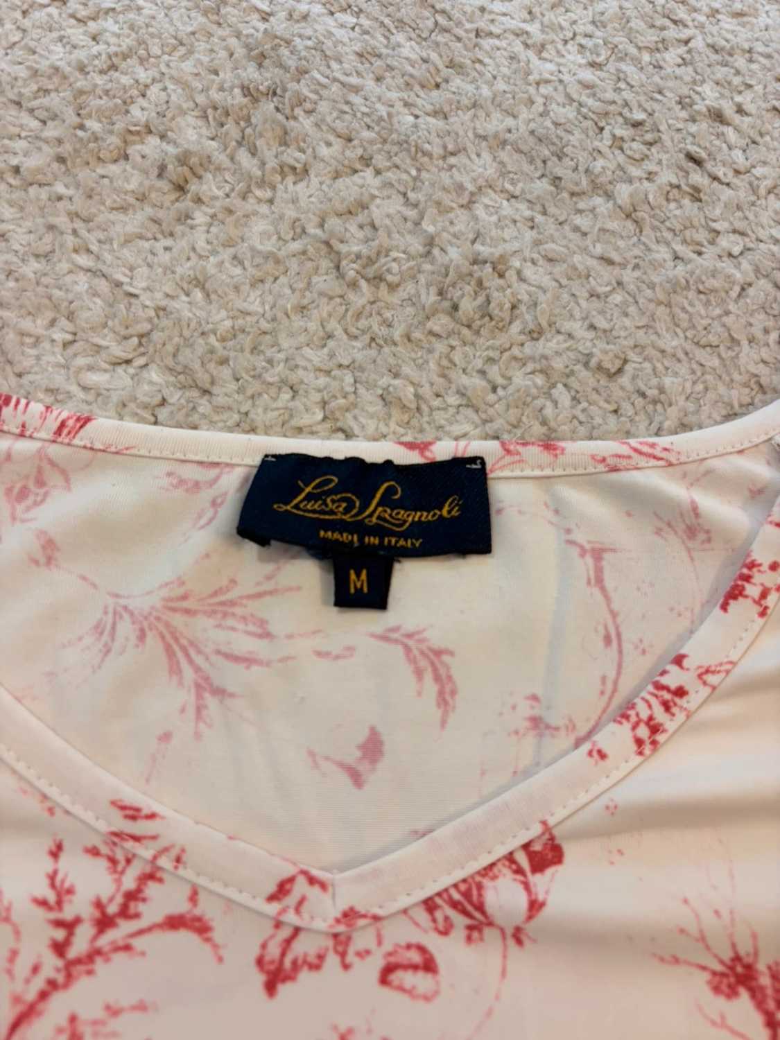 🌸🤍 Blouse Luisa Spagnoli Blanc à Motif Fleur Rouge - Délicate & Sensuelle