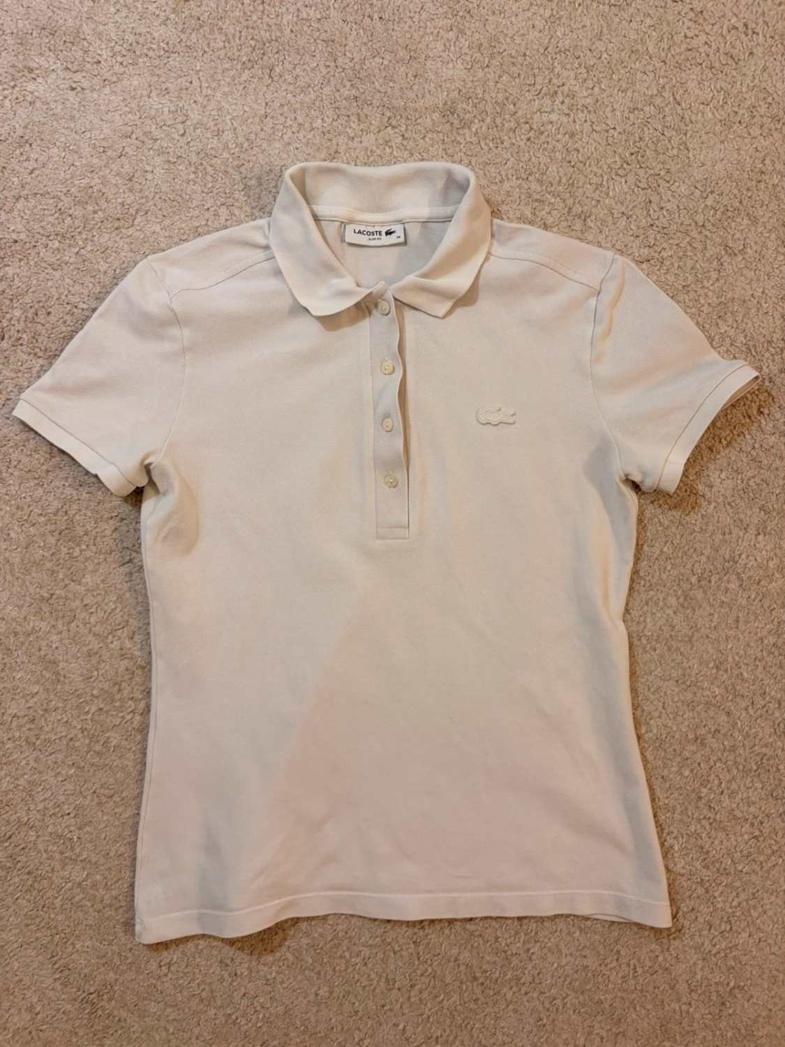 🤍Polo Lacoste Slim Fit Blanc - Élégance Intemporelle