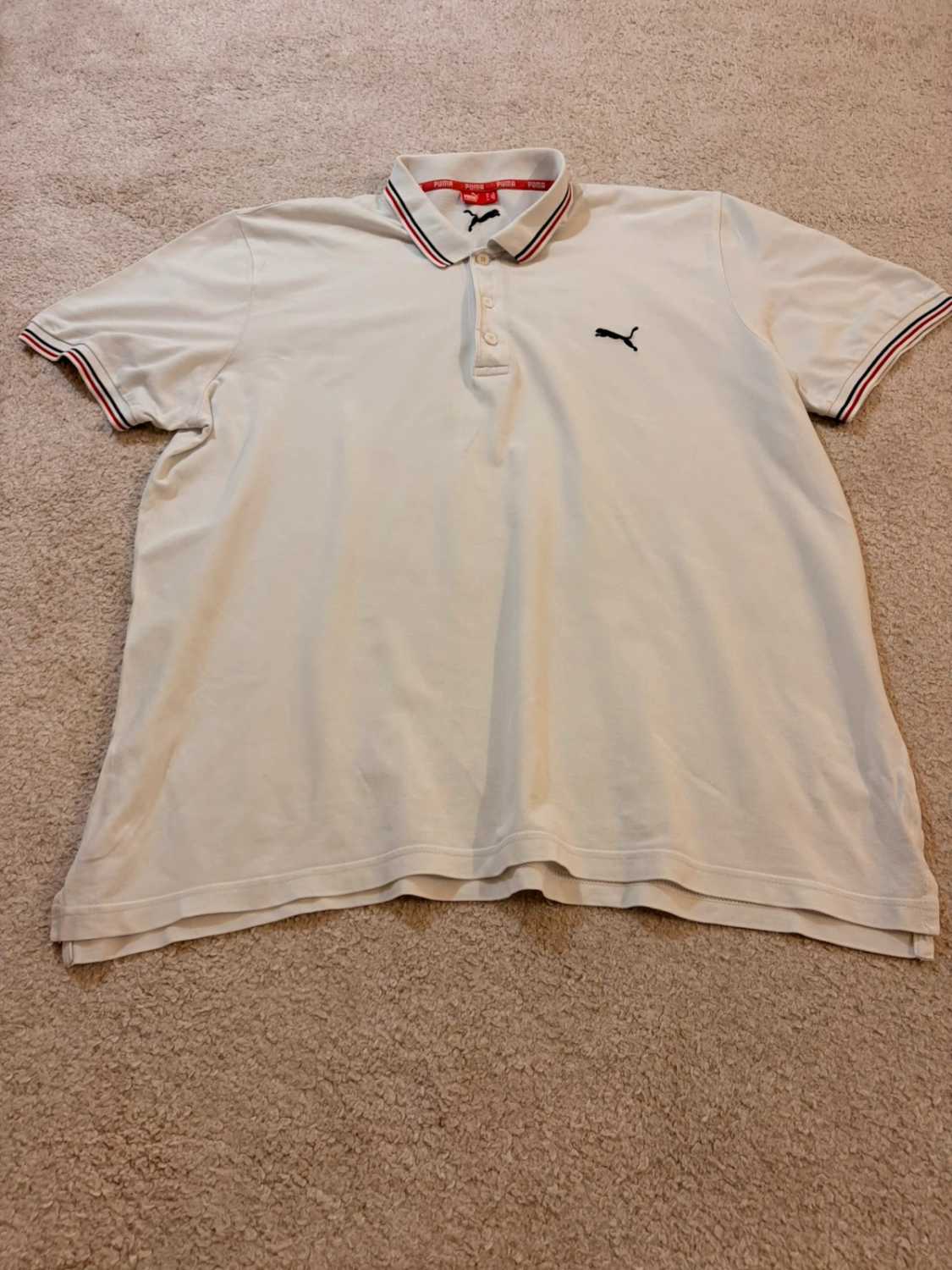 🔴 Polo Puma à Logo Brodé Blanc - Sportif & Confortable