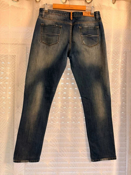 Jeans Zara Premium Denimwear Slim Fit Marine - Taille USA10