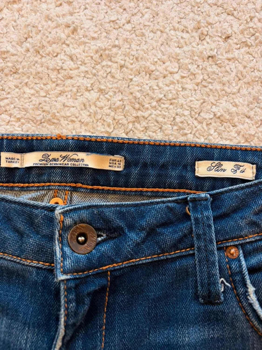 Jeans Zara Premium Denimwear Slim Fit Marine - Taille USA10