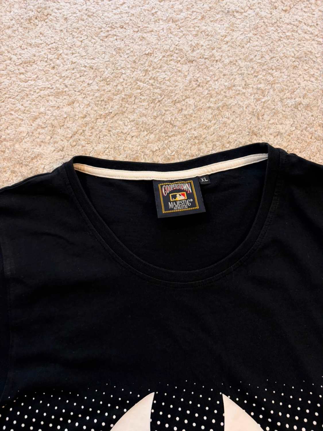 T-shirt Majestic 'Cooperstown' Noir/Blanc - Collector Baseball