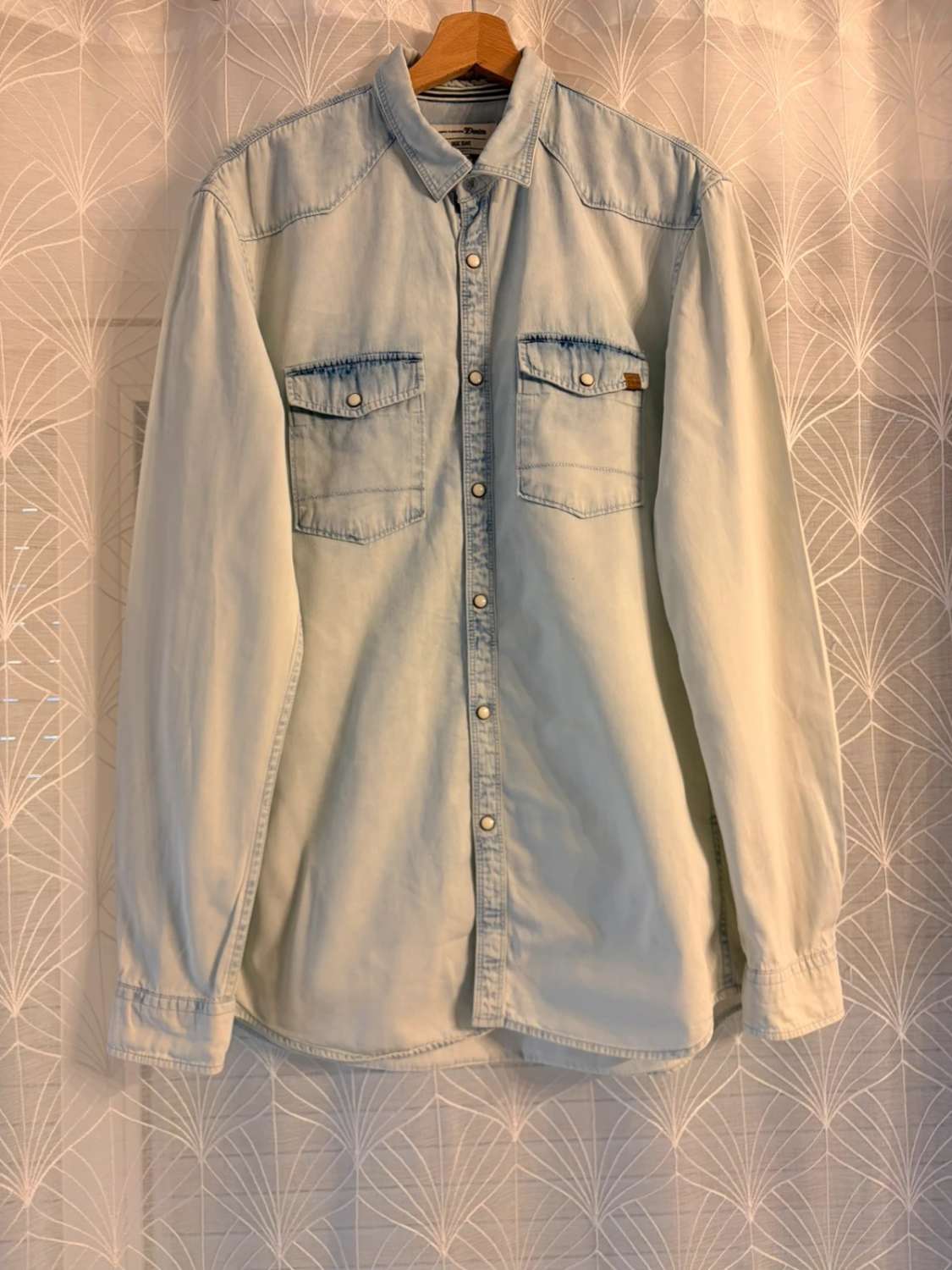 🔵👔 Chemise Tom Tailor Fitted en Jean Bleu Clair - Décontractée & Stylée