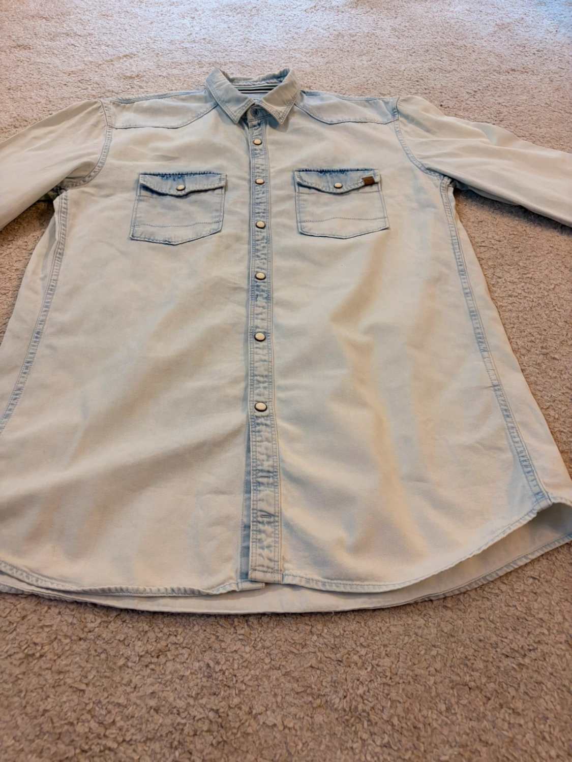 🔵👔 Chemise Tom Tailor Fitted en Jean Bleu Clair - Décontractée & Stylée