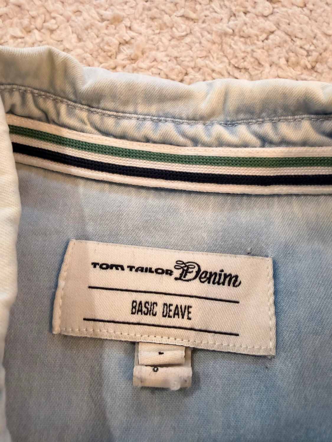 🔵👔 Chemise Tom Tailor Fitted en Jean Bleu Clair - Décontractée & Stylée