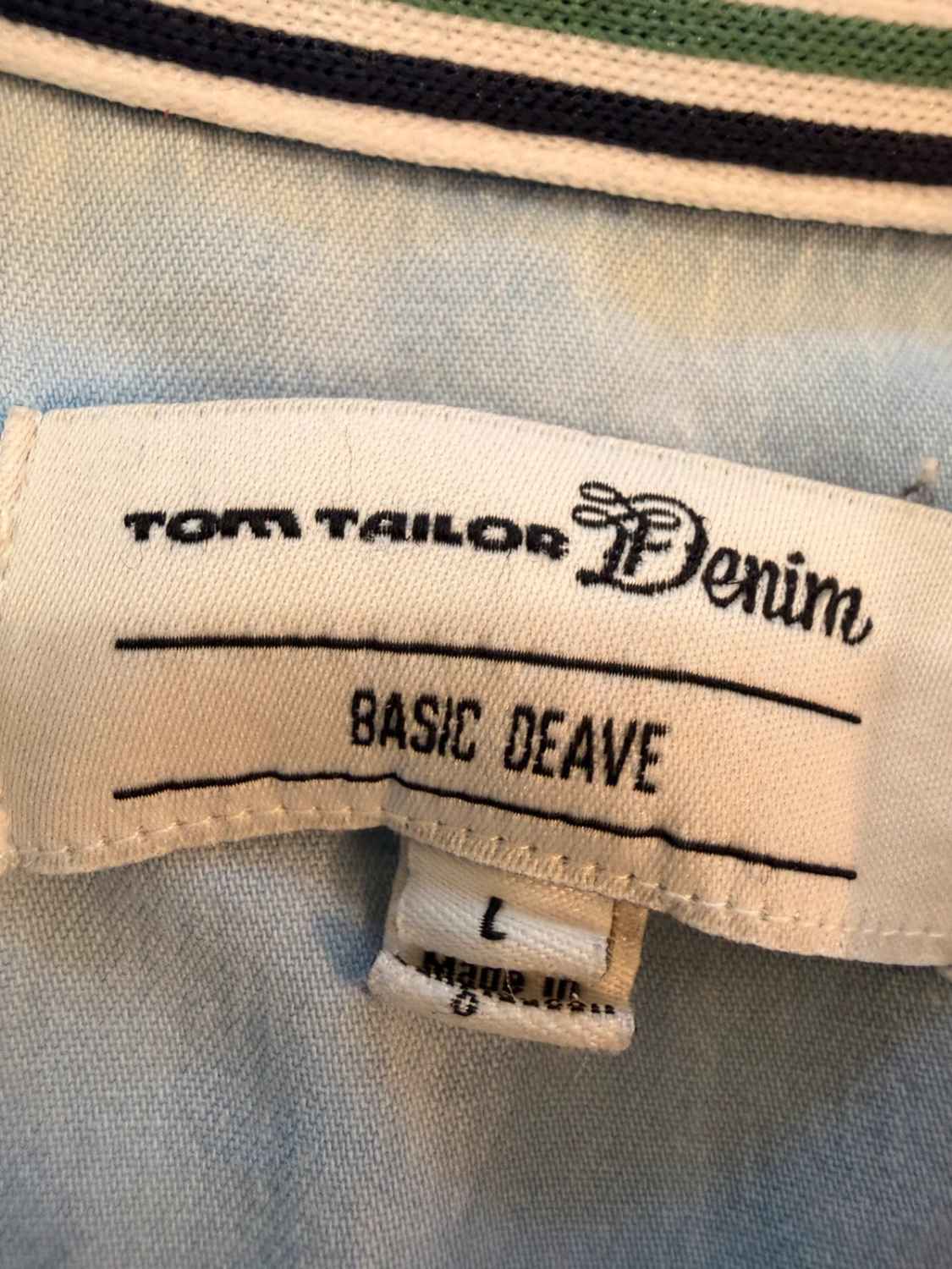 🔵👔 Chemise Tom Tailor Fitted en Jean Bleu Clair - Décontractée & Stylée
