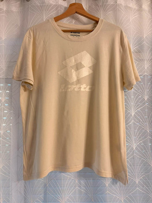🤍🎾 T-shirt Lotto Crème - Sportif & Minimaliste