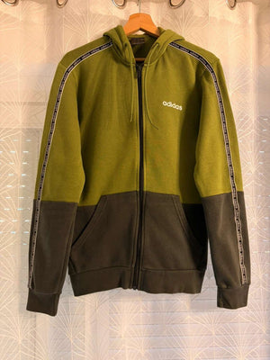 🪖🧥 Pull Adidas à Capuche Zip Kaki/Vert - Militaire & Fonctionnel