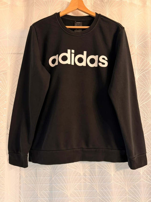 ⚫️⚪️ Felpa Adidas Nera con Logo Stampato - Sportiva & Elegante