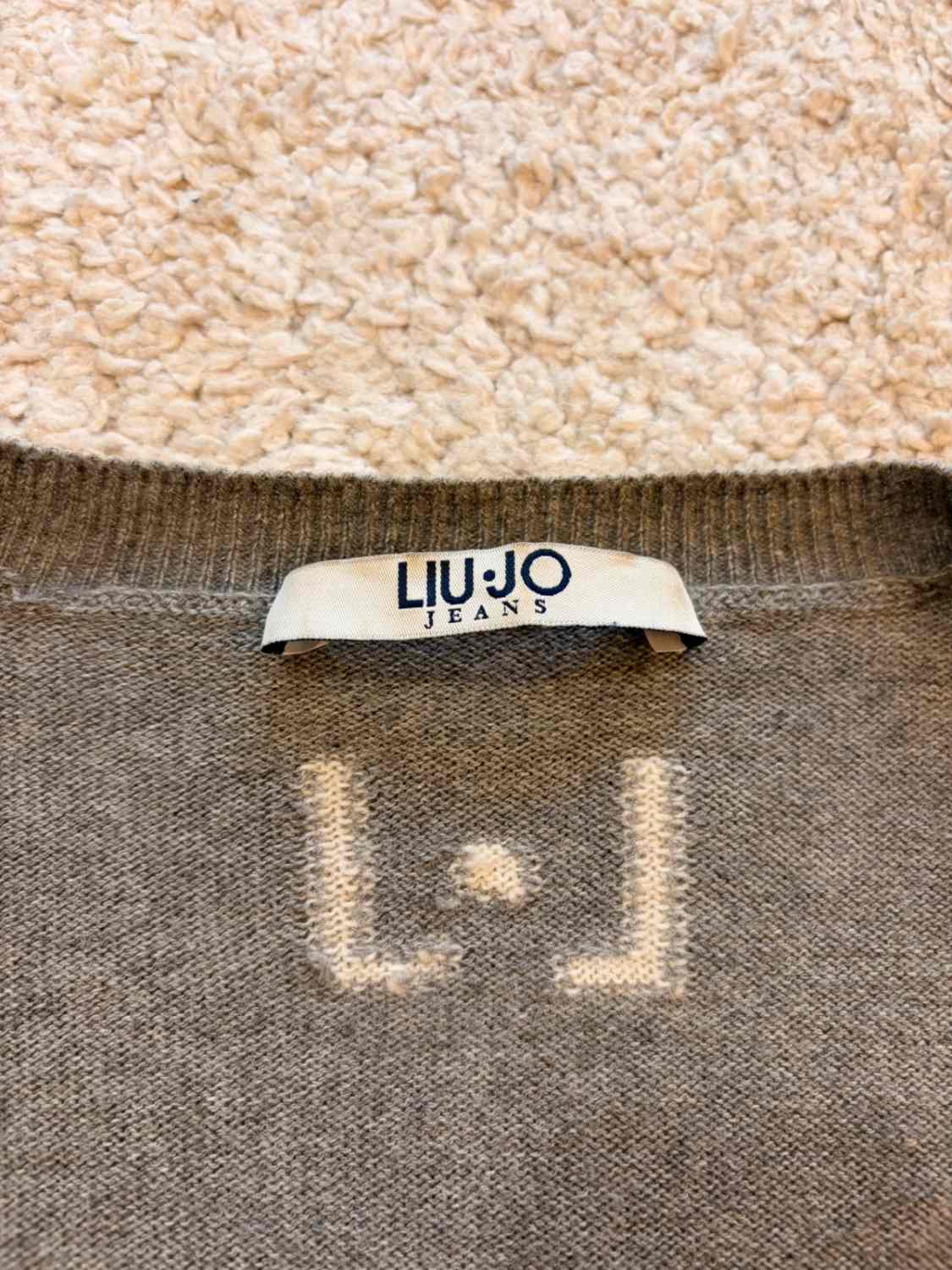Pull Col V Liu Jo Cachemire Angora Motif Cœurs Nœuds Satin – Femme – Taille XS