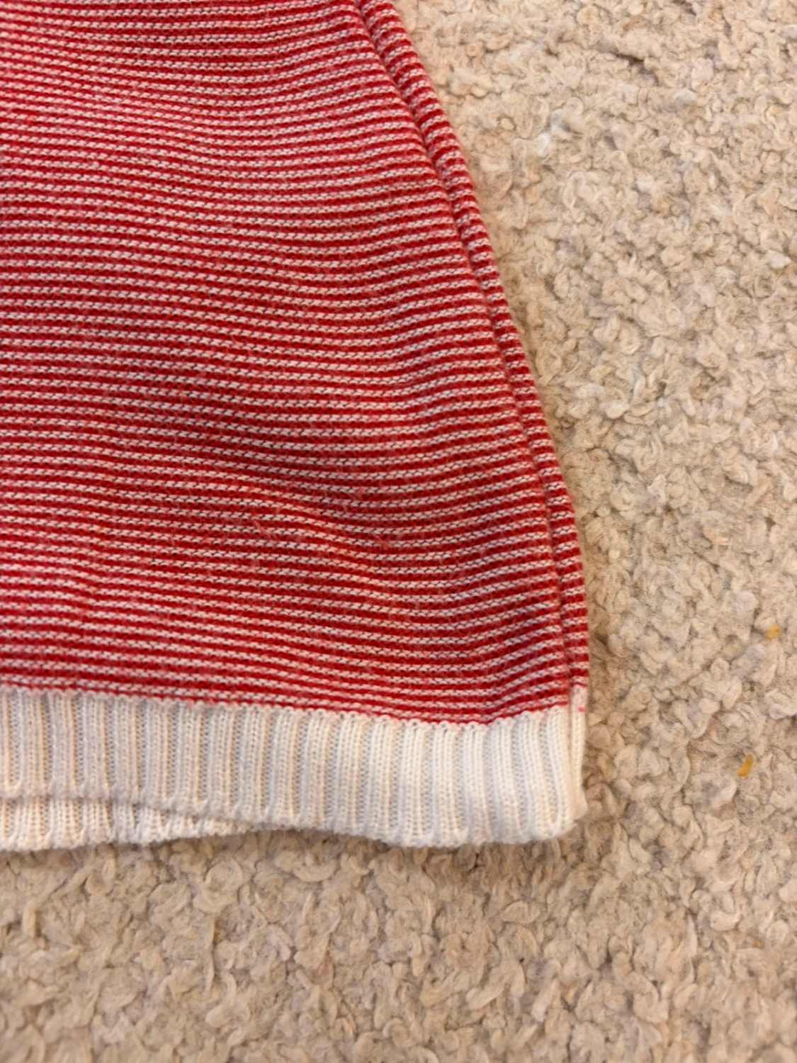 Pull Fin La Martina Polo Heritage Rayures Rouge/Blanc Col V Brodé – Femme – Taille M