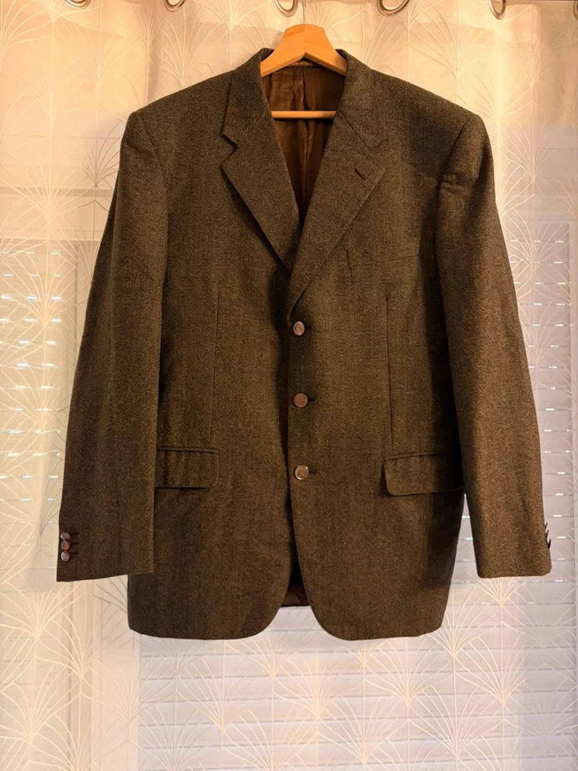 Blazer Pierre Cardin Laine Tasmania Kaki/Noir - Rétro & Distingué