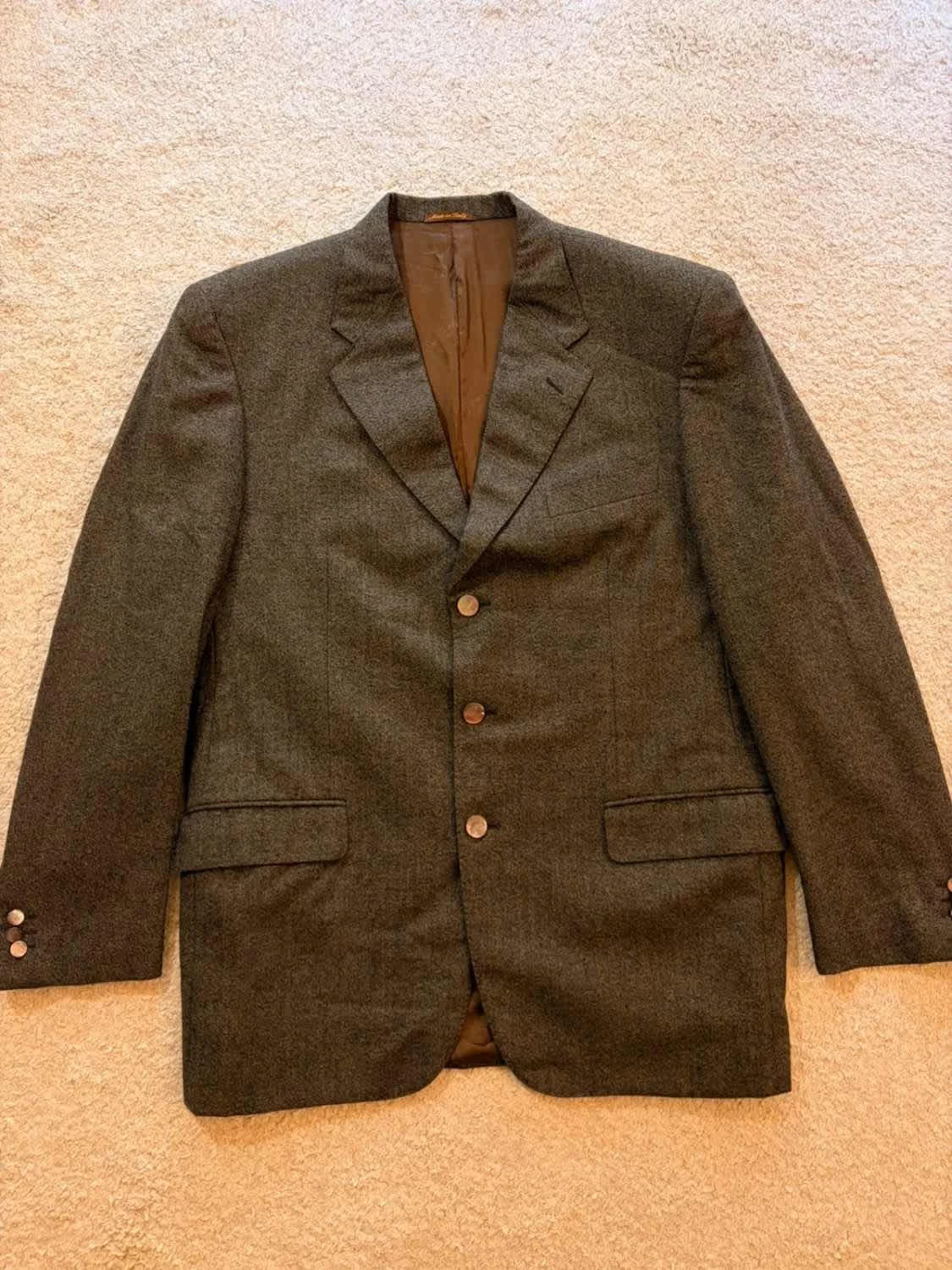 Blazer Pierre Cardin Laine Tasmania Kaki/Noir - Rétro & Distingué
