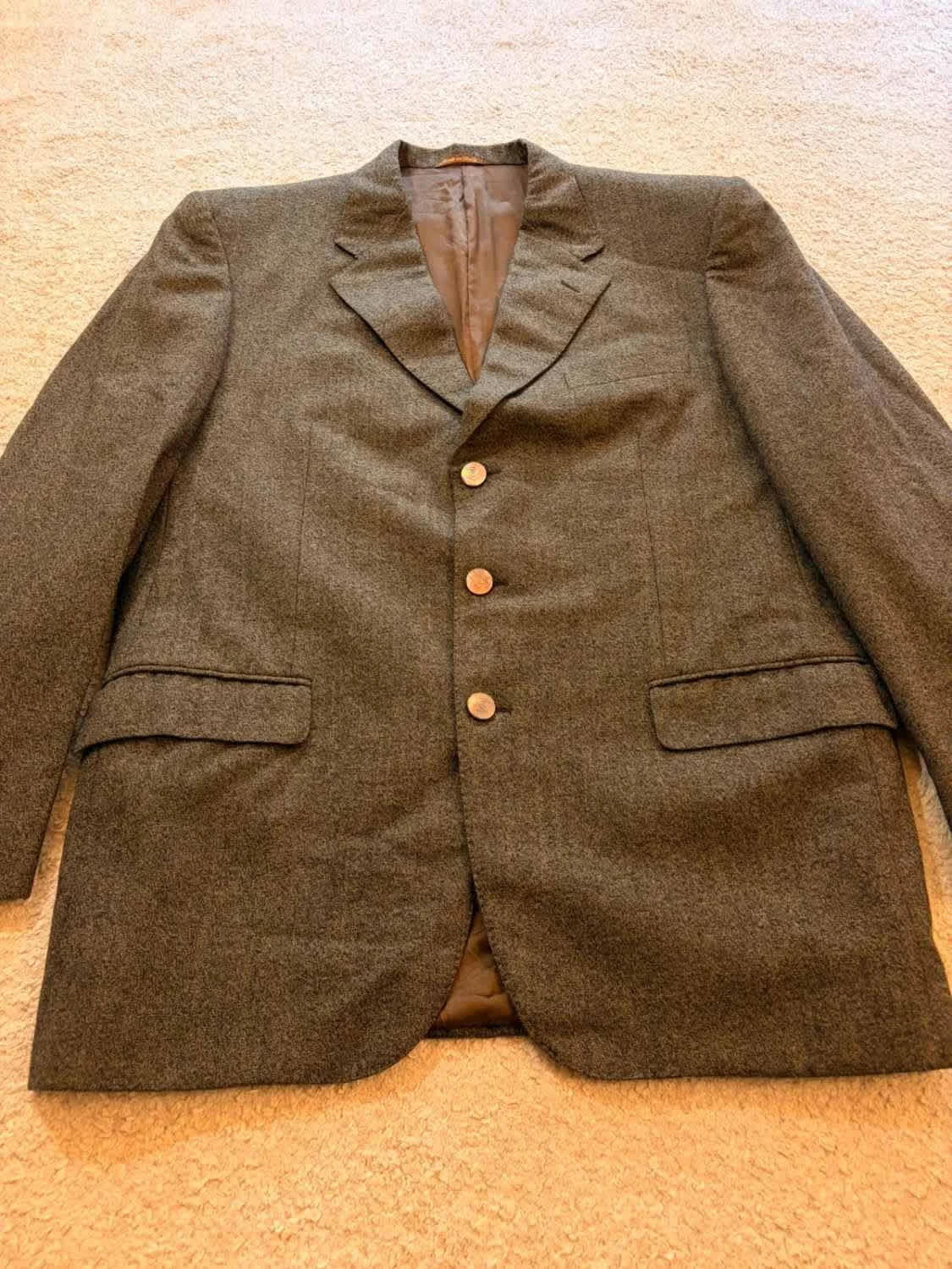 Blazer Pierre Cardin Laine Tasmania Kaki/Noir - Rétro & Distingué