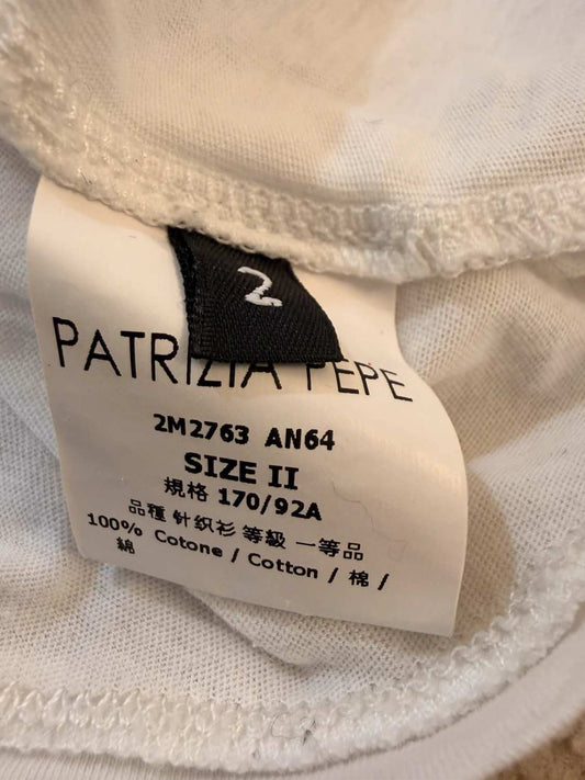 🍃 Blusa Patrizia Pepe - Estampado Blanco y Kaki - Talla M