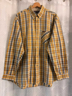 🟡🤠 Chemise Marlboro Classics à Carreaux Jaune/Gris - Iconique & Robustesse