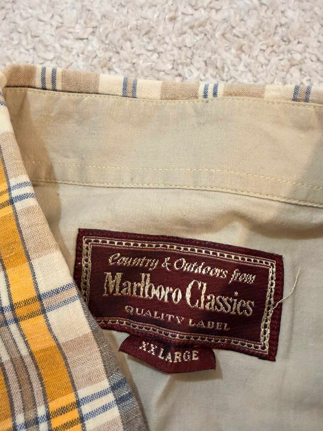 🟡🤠 Chemise Marlboro Classics à Carreaux Jaune/Gris - Iconique & Robustesse