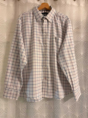 🍁🔵 Chemise Tommy Hilfiger All-Season Stretch à Carreaux Blanc/Bleu/Rouge - Confort