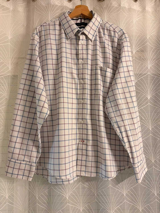 🍁🔵 Chemise Tommy Hilfiger All-Season Stretch à Carreaux Blanc/Bleu/Rouge - Confort
