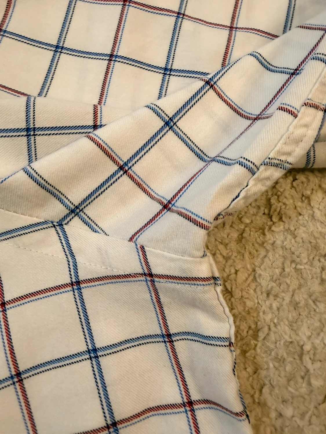 🍁🔵 Chemise Tommy Hilfiger All-Season Stretch à Carreaux Blanc/Bleu/Rouge - Confort
